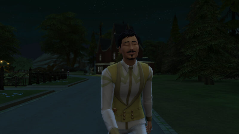 Les Sims 4 Vampires - Une victime de vampire quelque peu groggy après sa "prise de sang"...