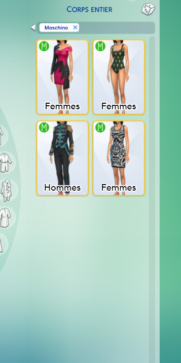 Les Sims 4 Moschino - Vêtements