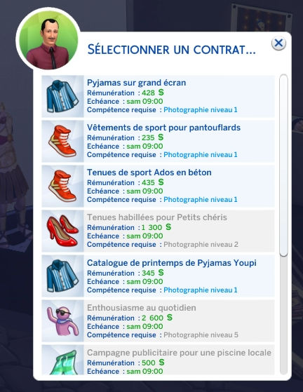 Les Sims 4 Moschino - Sélection du contrat