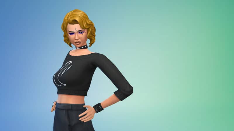 Looks prédéfinis montrant des associations de vêtements et accessoires des Sims 4 Monde Magique