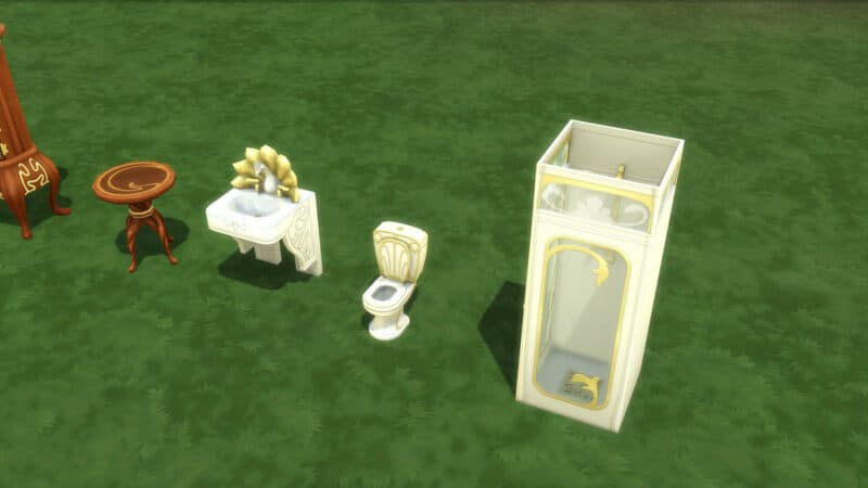 Les Sims 4 Monde Magique - Les meubles de salle de bain et leur style "art déco"