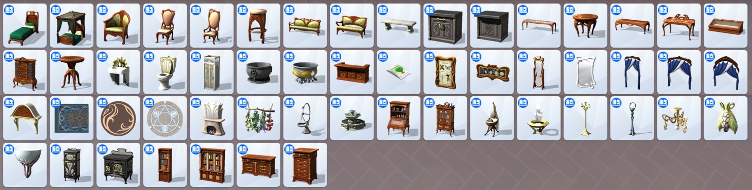 Les Sims 4 Monde Magique - Les objets du Mode Achat/Construction