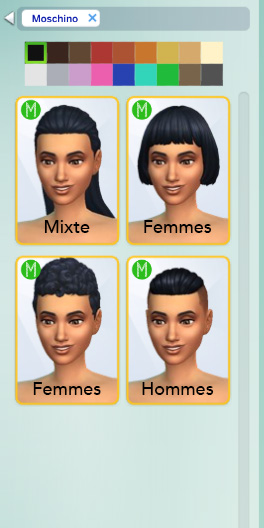 Les Sims 4 Moschino - Coupes de cheveux