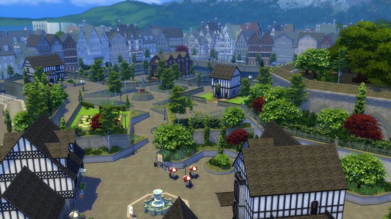 Le monde des Sims 4 Vivre Ensemble s'inspire des villes et paysages européens