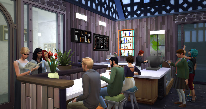 Windenburg offre de nombreux lieux pour que vos Sims puissent se retrouver à plusieurs