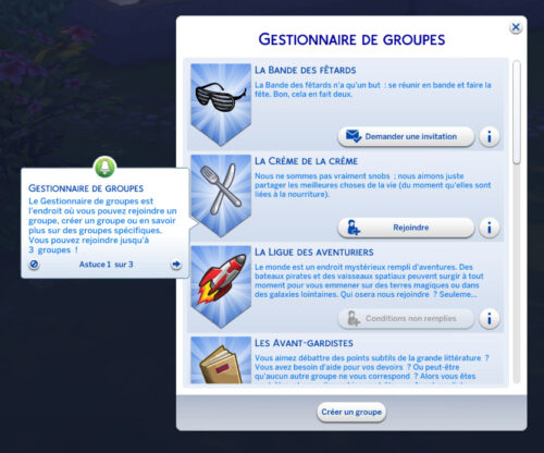 Les Sims 4 Vivre Ensemble propose de nombreux groupes variés que vos Sims peuvent rejoindre