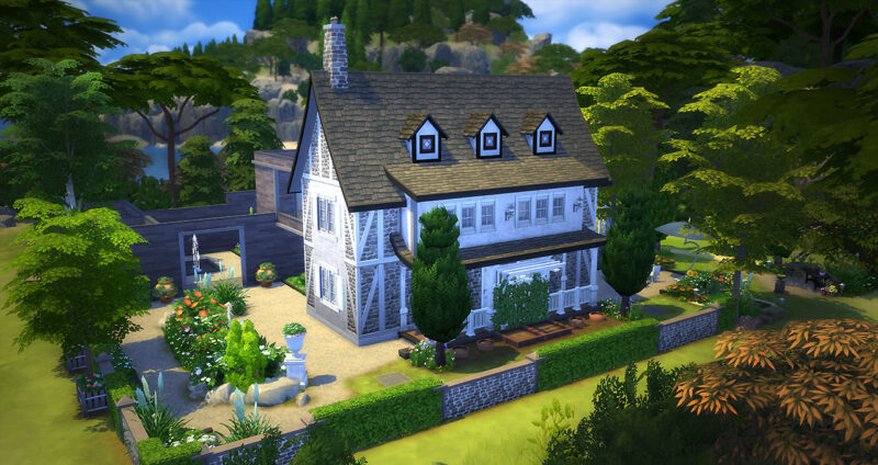 Les Sims 4 Vivre Ensemble m'a inspiré cette maison intitulée "Continuum", que vous pouvez retrouver sur mon site