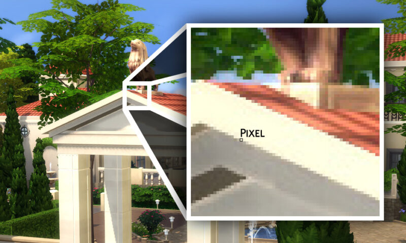 Les pixels sont les points qui composent les images affichées par les écrans ; comme nous allons le voir dans ce tutoriel, c'est une notion très importante pour vos vidéos Sims 4